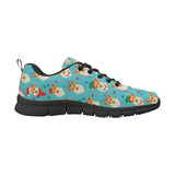 Christmas Corgi Pattern Men's Sneakers Black