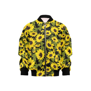 Sunflower Theme Pattern Kids' Boys' Girls' Bomber Jacket