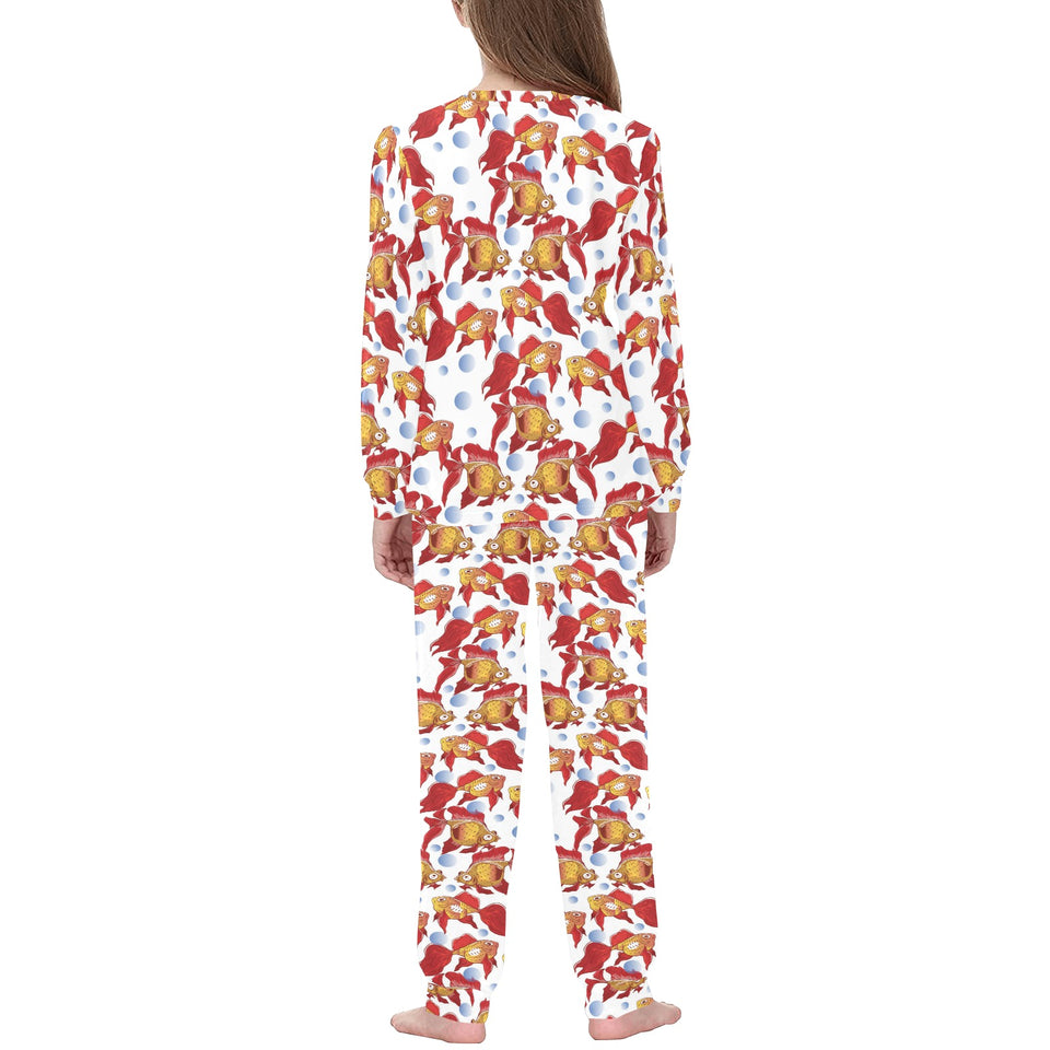 Goldfish Pattern Print Design 02 Kids' Boys' Girls' All Over Print Pajama Set