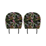 Snake Leaves Coconut Pattern Car Headrest Cover