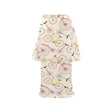 Bicycle Pattern Print Design 04 Blanket Robe with Sleeves