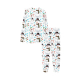 Snowman Pattern Background Kids' Boys' Girls' All Over Print Pajama Set