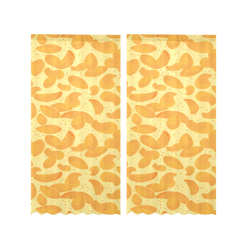 Potato Chips Pattern Print Design 04 Gauze Curtain