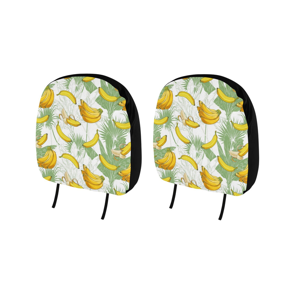 Banana Pattern Background Car Headrest Cover