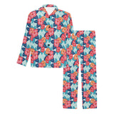 Hibiscus Pattern Print Design 05 Men's Long Pajama Set