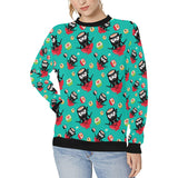 Ninja Sushi Pattern Women's Crew Neck Sweatshirt
