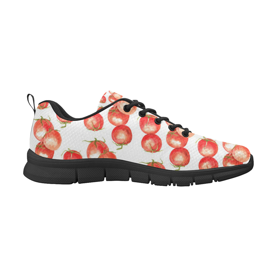 Tomato Water Color Pattern Men's Sneakers Black