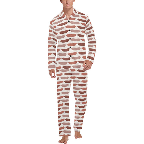 Sausage Pattern Print Design 02 Men's Long Pajama Set