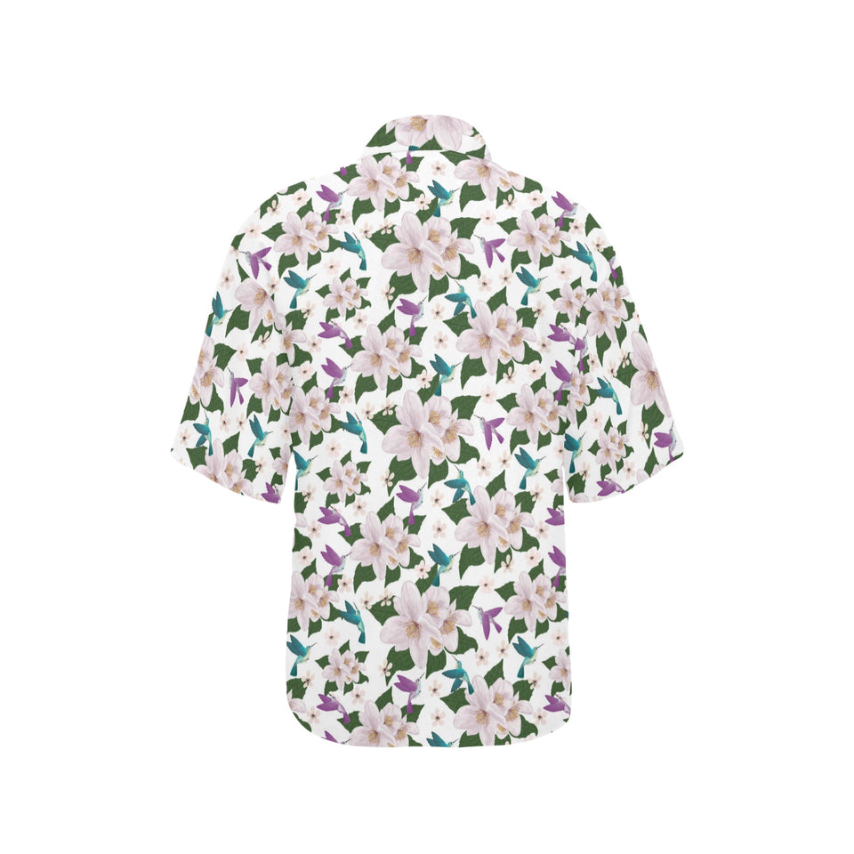 Hummingbird Pattern Print Design 01 Women's All Over Print Hawaiian Shirt