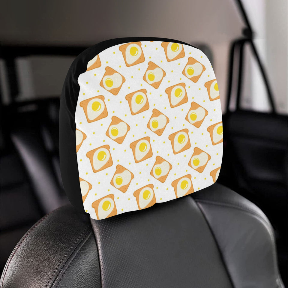 Bread Toast Pattern Print Design 02 Car Headrest Cover