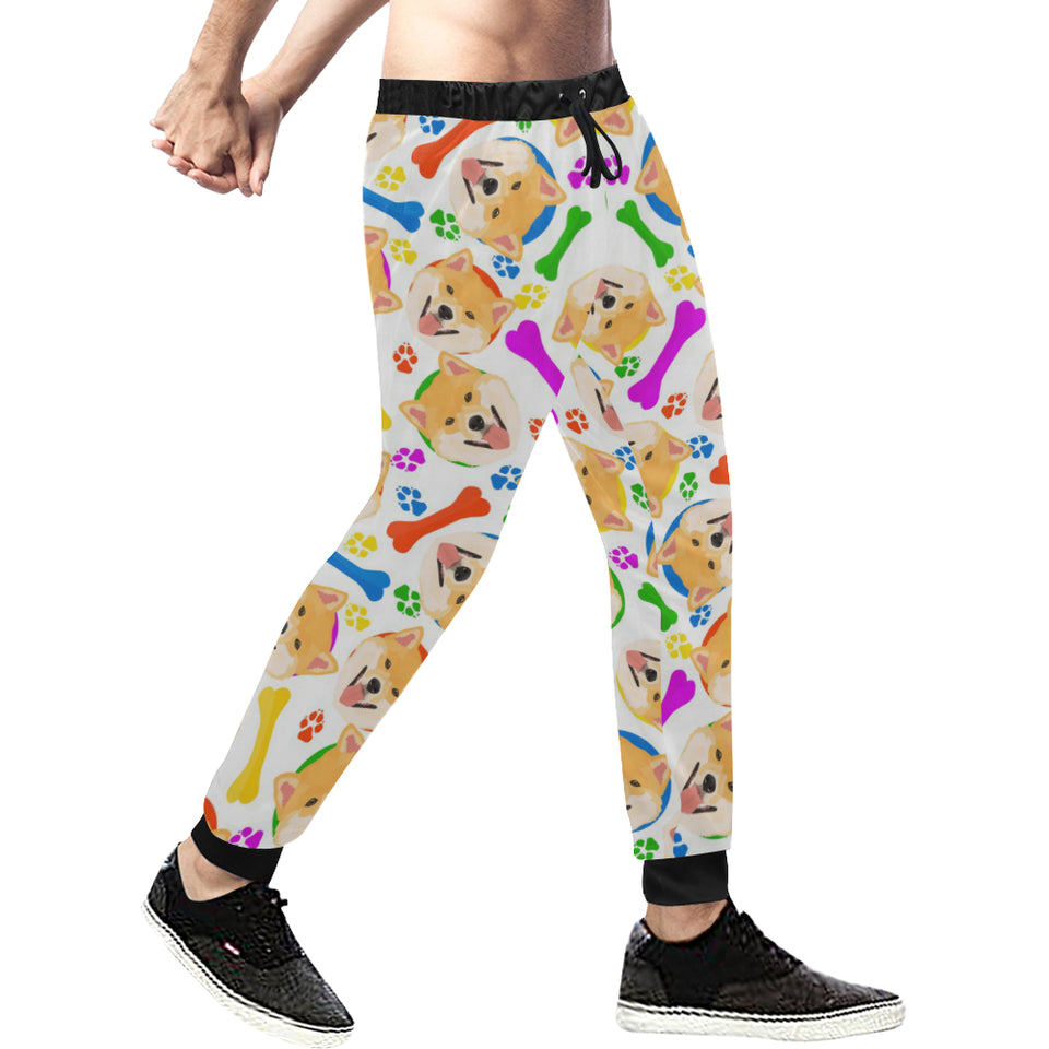 Shiba Inu Paw Bone Pattern Unisex Casual Sweatpants