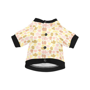 Tea pots Pattern Print Design 02 All Over Print Pet Dog Round Neck Fuzzy Shirt