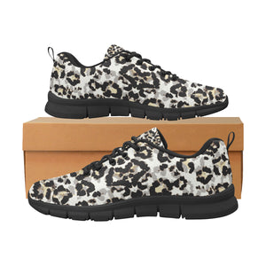 Leopard Skin Pattern Men's Sneakers Black