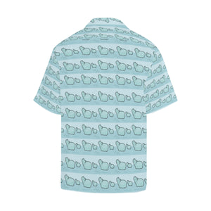 Hippopotamus Pattern Print Design 02 Men's All Over Print Hawaiian Shirt (Model T58)