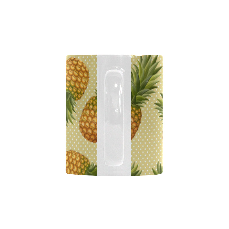 Pineapple Pattern Pokka Dot Background Classical White Mug (FulFilled In US)