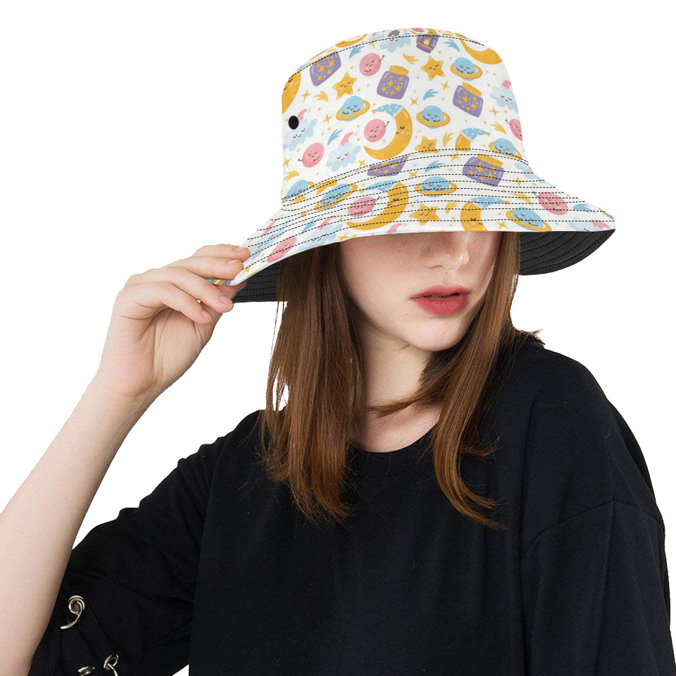 Moon Sleep Pattern Unisex Bucket Hat