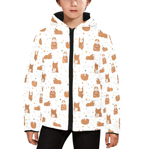 Guinea Pig Pattern Print Design 01 Kids' Boys' Girls' Padded Hooded Jacket