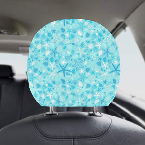 Starfish Shell Blue Theme Pattern Car Headrest Cover