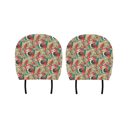 Bowling Pattern Background Car Headrest Cover