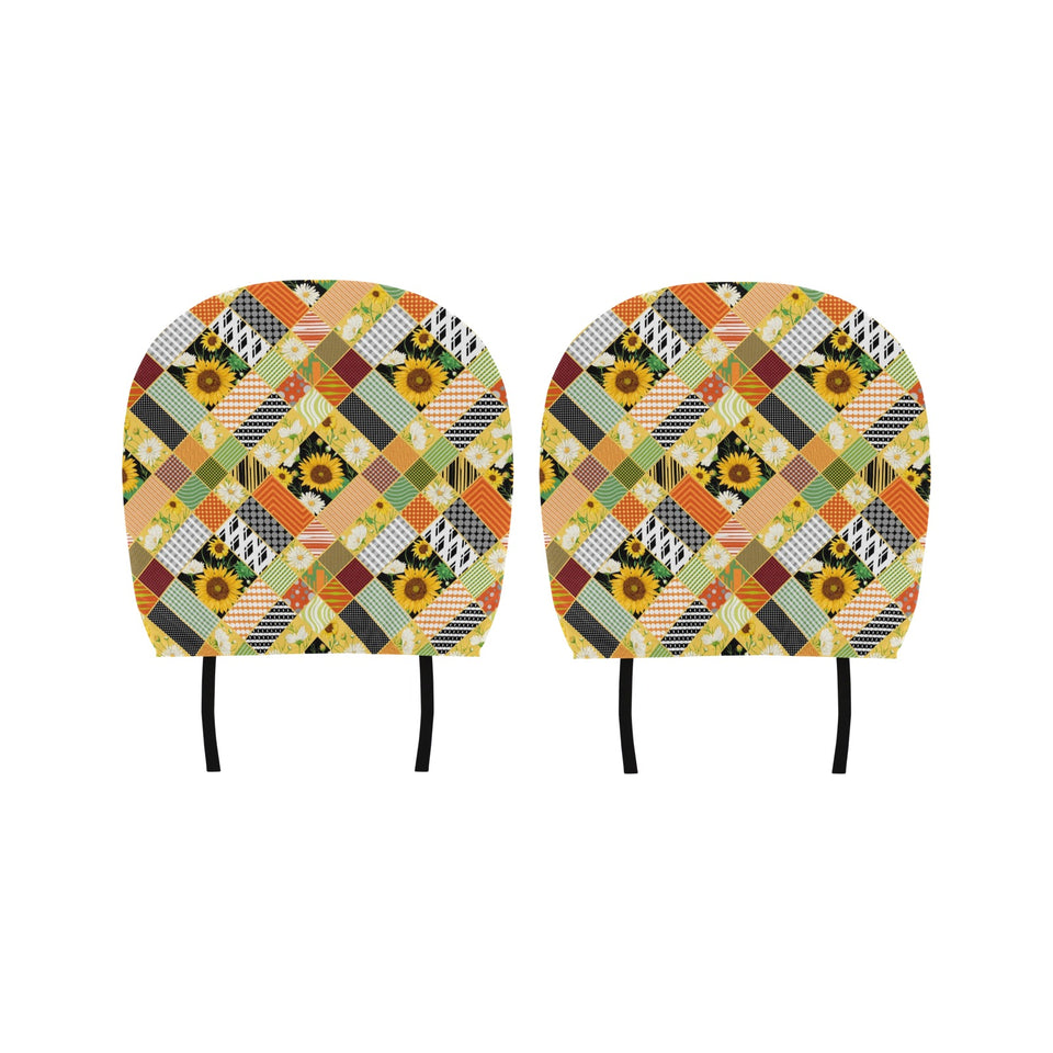 Sunflower Pattern Car Headrest Cover