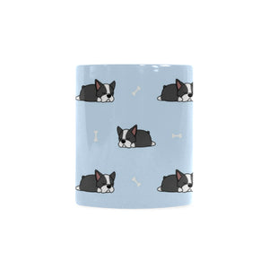 Sleep Boston Terrier Bone Pattern Classical White Mug (FulFilled In US)