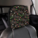 Bicycle Pattern Print Design 03 Car Headrest Cover