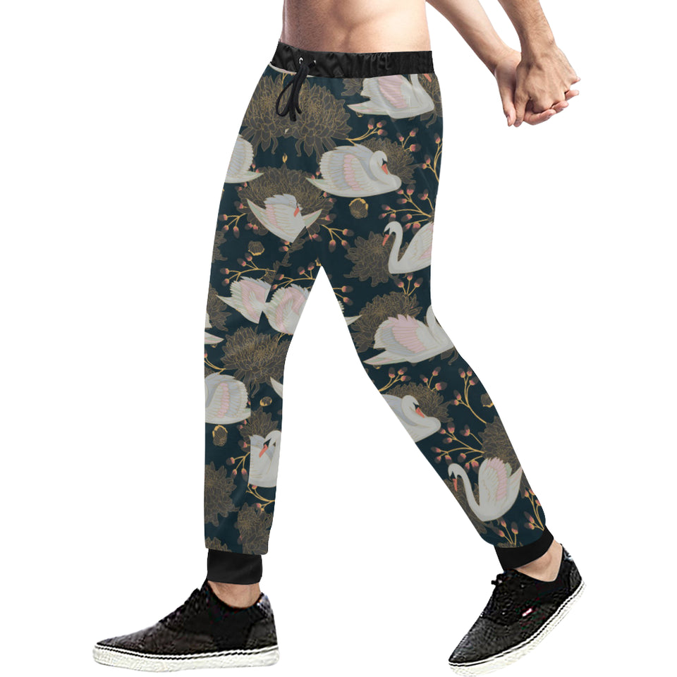 Swan Pattern Unisex Casual Sweatpants