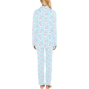 Yorkshire Terrier Pattern Print Design 01 Women's Long Pajama Set