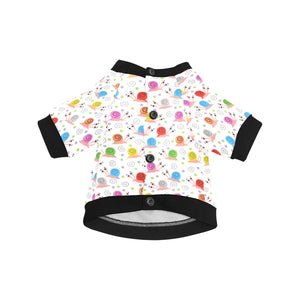 Snail Pattern Print Design 05 All Over Print Pet Dog Round Neck Fuzzy Shirt