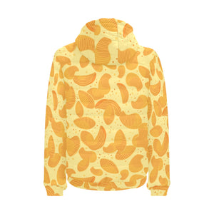 Potato Chips Pattern Print Design 04 Men's Padded Hooded Jacket(ModelH42)