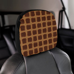 Bread Toast Pattern Print Design 04 Car Headrest Cover