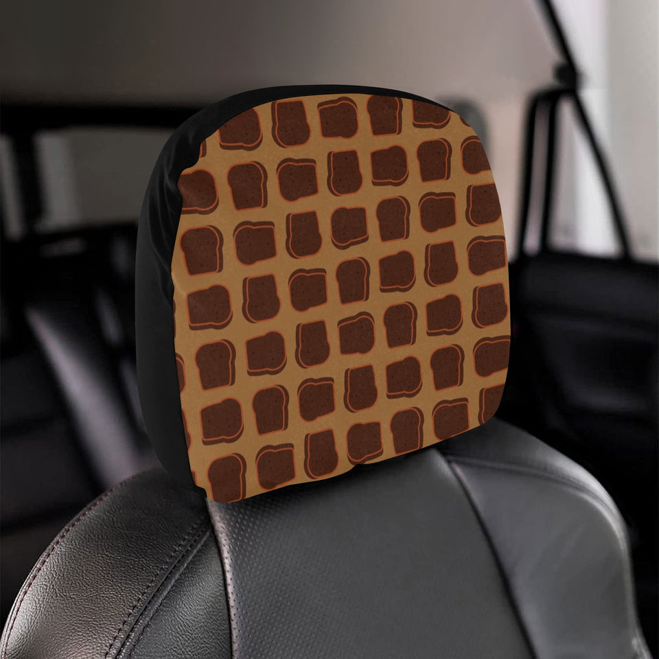 Bread Toast Pattern Print Design 04 Car Headrest Cover