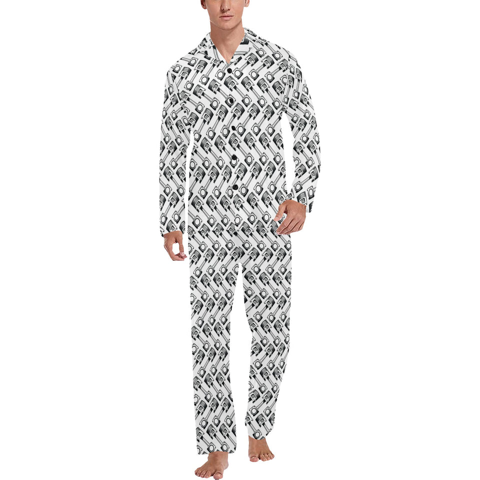 Engine Piston Pattern Print Design 03 Men's Long Pajama Set