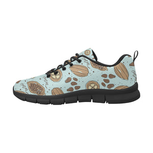 Hand Drawn Cocoa Pattern Men's Sneakers Black