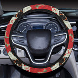 Hibiscus Pattern Print Design 04 Car Steering Wheel Cover