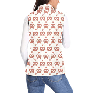 Pretzels Pattern Print Design 01 Women's Padded Vest