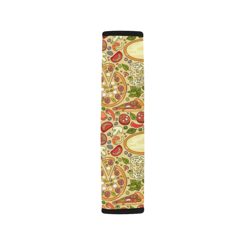 Pizza Pattern Background Car Seat Belt Cover