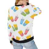 Colorful French Fries Pattern Women's Crew Neck Sweatshirt