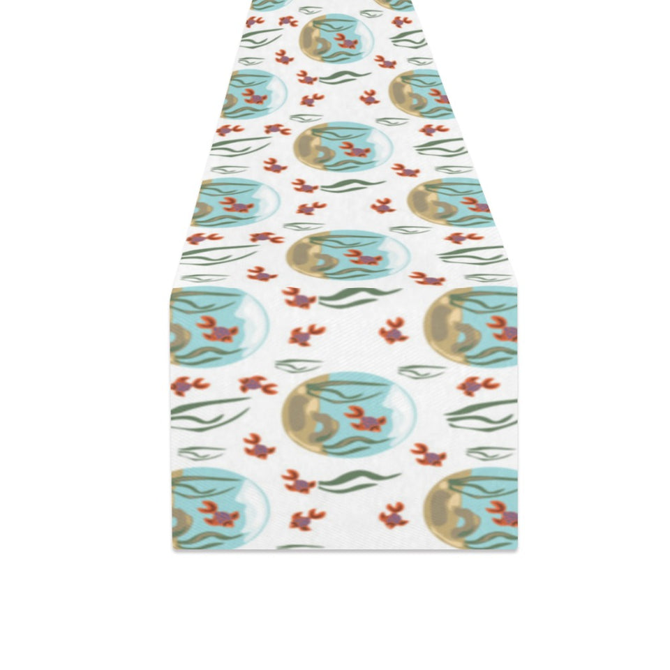 Goldfish Pattern Print Design 01 Table Runner