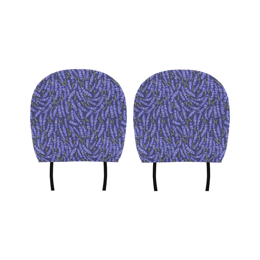 Lavender Theme Pattern Car Headrest Cover