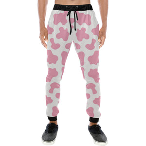 Pink Cow Skin Pattern Unisex Casual Sweatpants