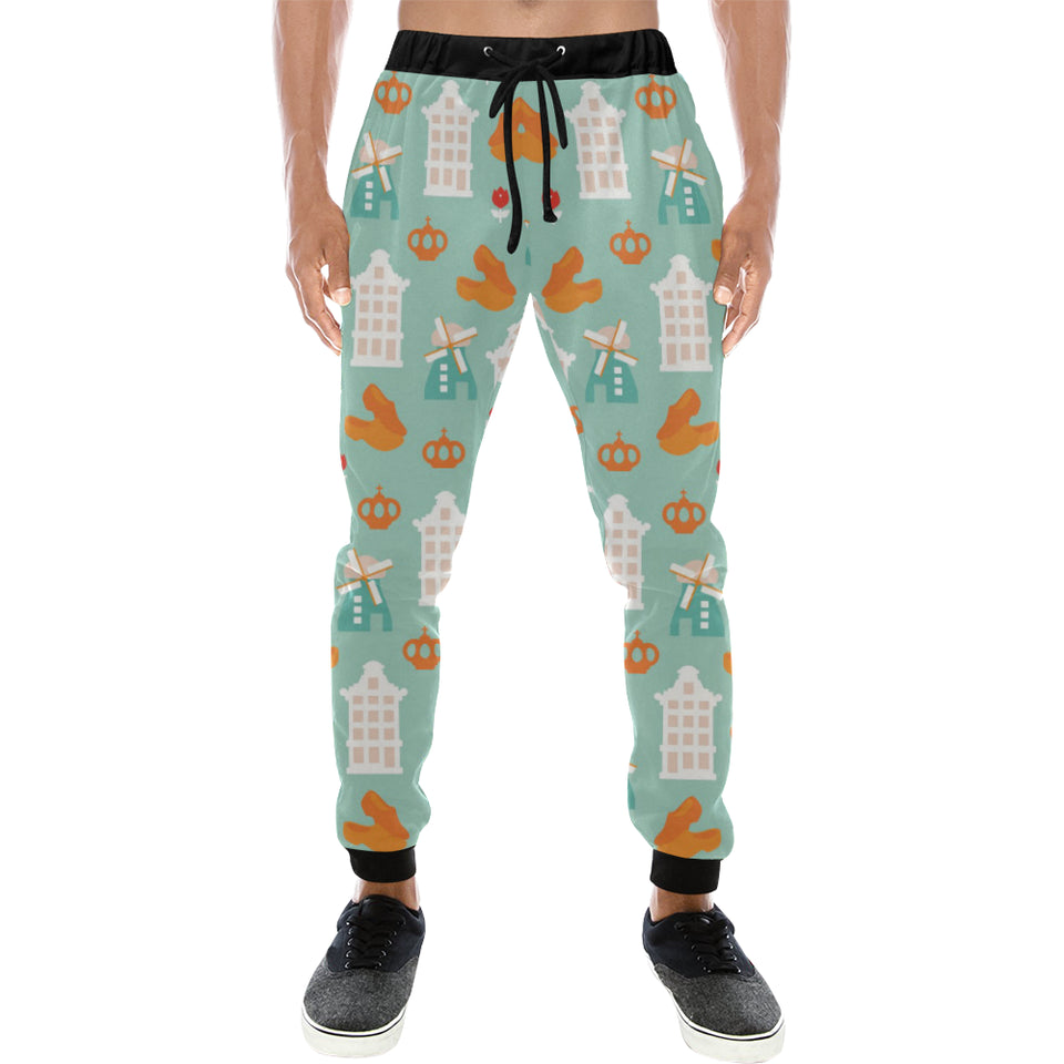 Windmill Pattern Theme Unisex Casual Sweatpants