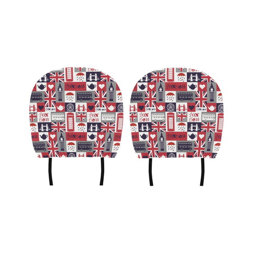 British Pattern Print Design 03 Car Headrest Cover