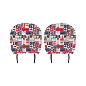 British Pattern Print Design 03 Car Headrest Cover