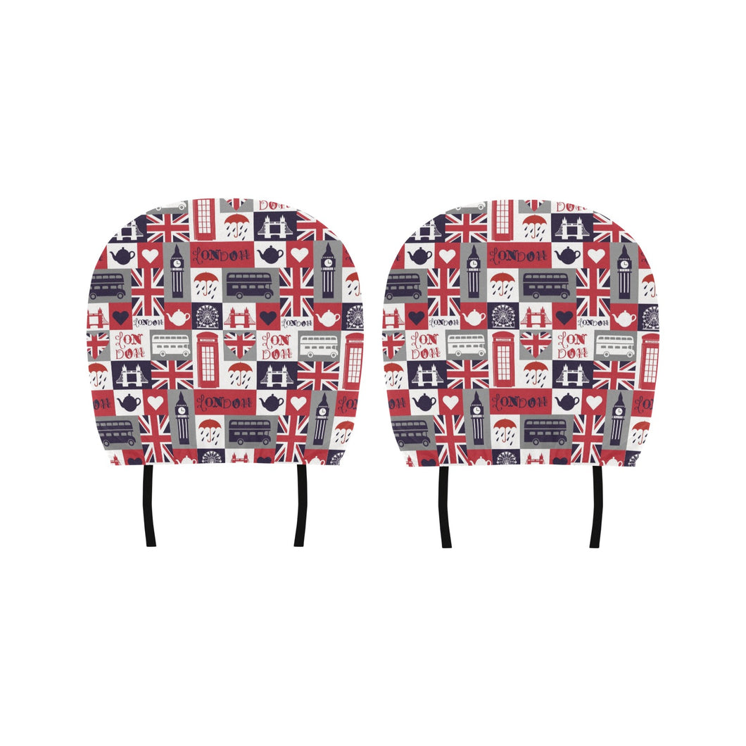 British Pattern Print Design 03 Car Headrest Cover