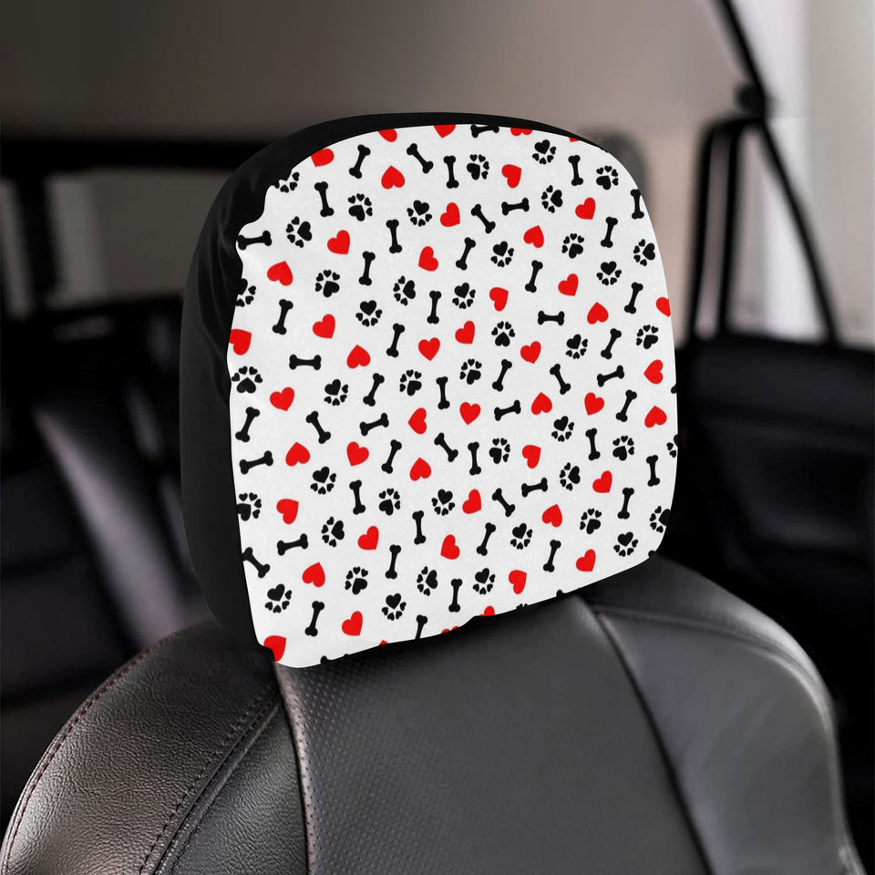 Dog Paws Pattern Print Design 01 Car Headrest Cover