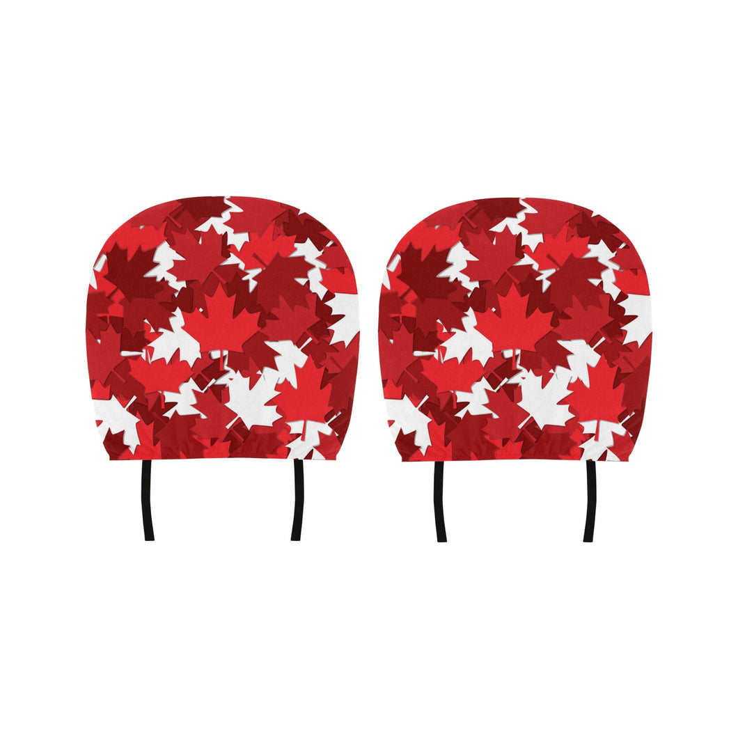 Canadian Maple Leaves Pattern Car Headrest Cover