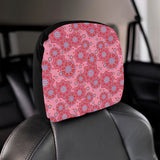 Indian Pink Pattern Car Headrest Cover