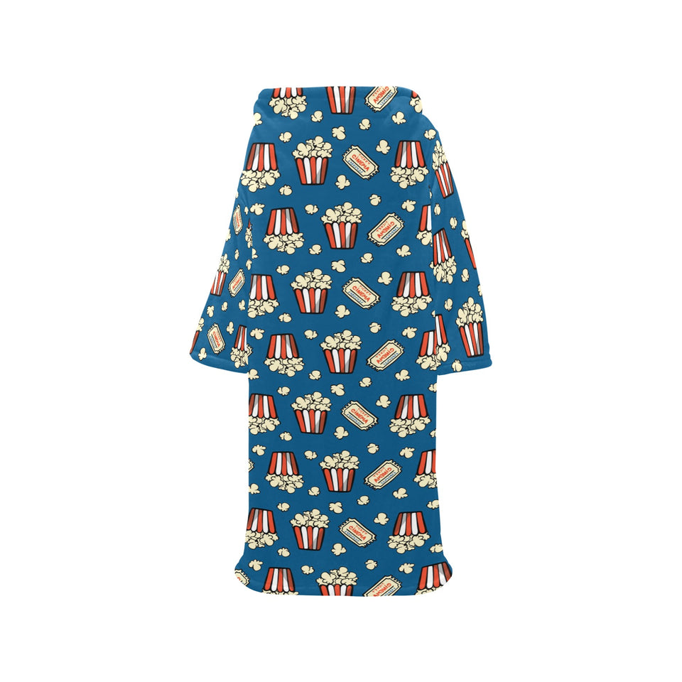 Popcorn Pattern Print Design 03 Blanket Robe with Sleeves