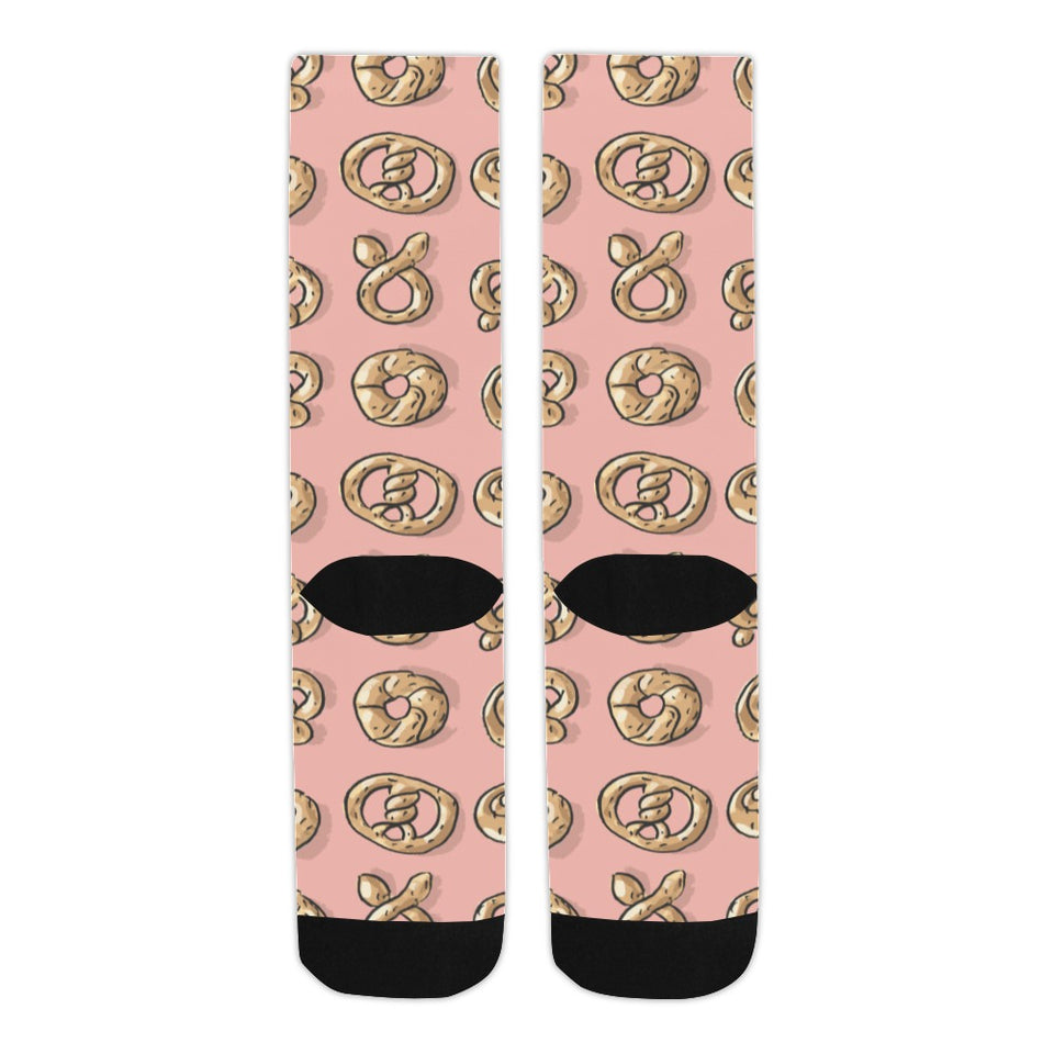 Pretzels Pattern Print Design 04 Crew Socks